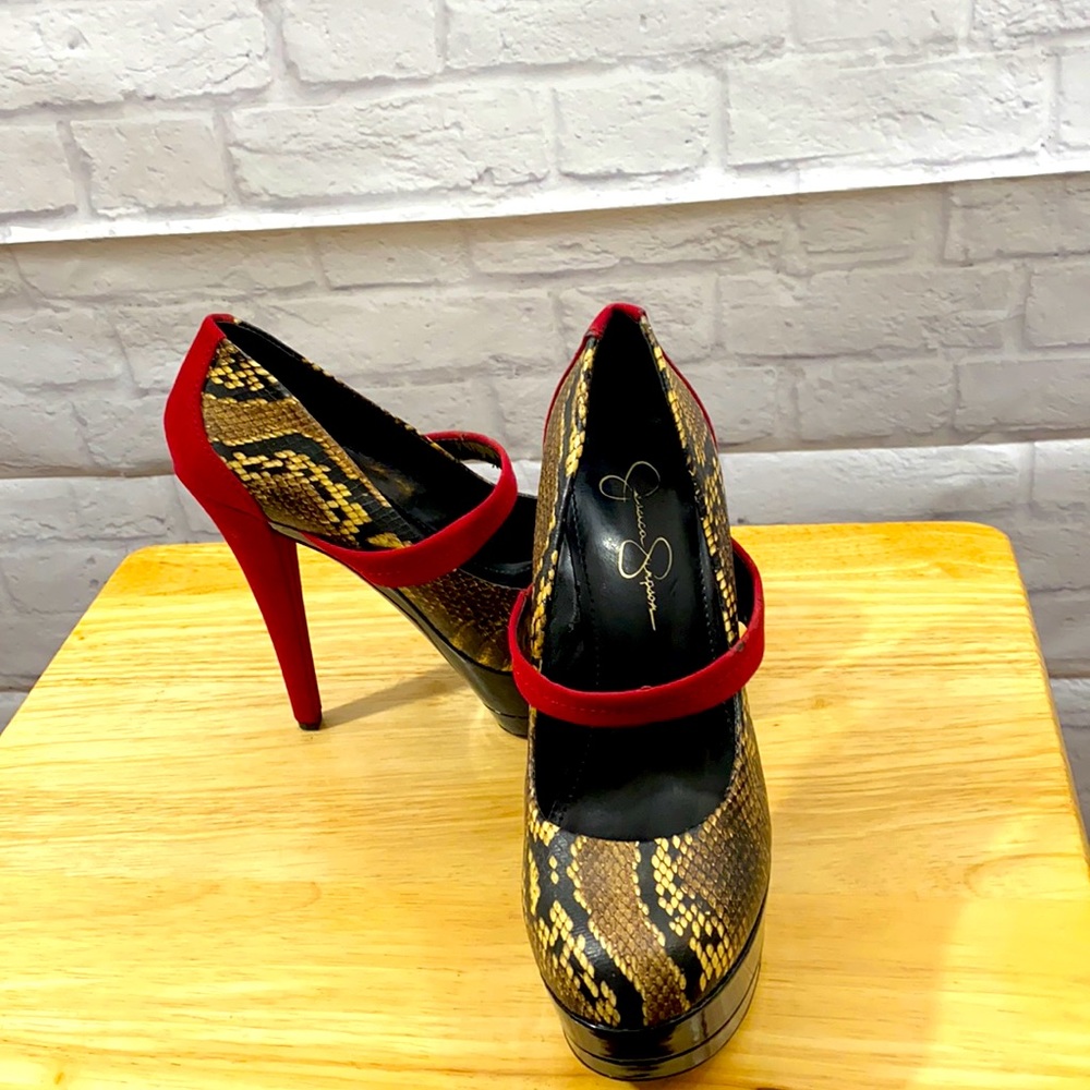 Red Snake Skin Jessica Simpson Heels